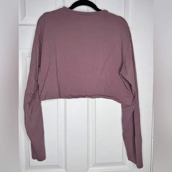 ALPHALETE PBNS Oversized Long Sleeve Crop Top - plum purple Size Medium - Picture 6 of 6